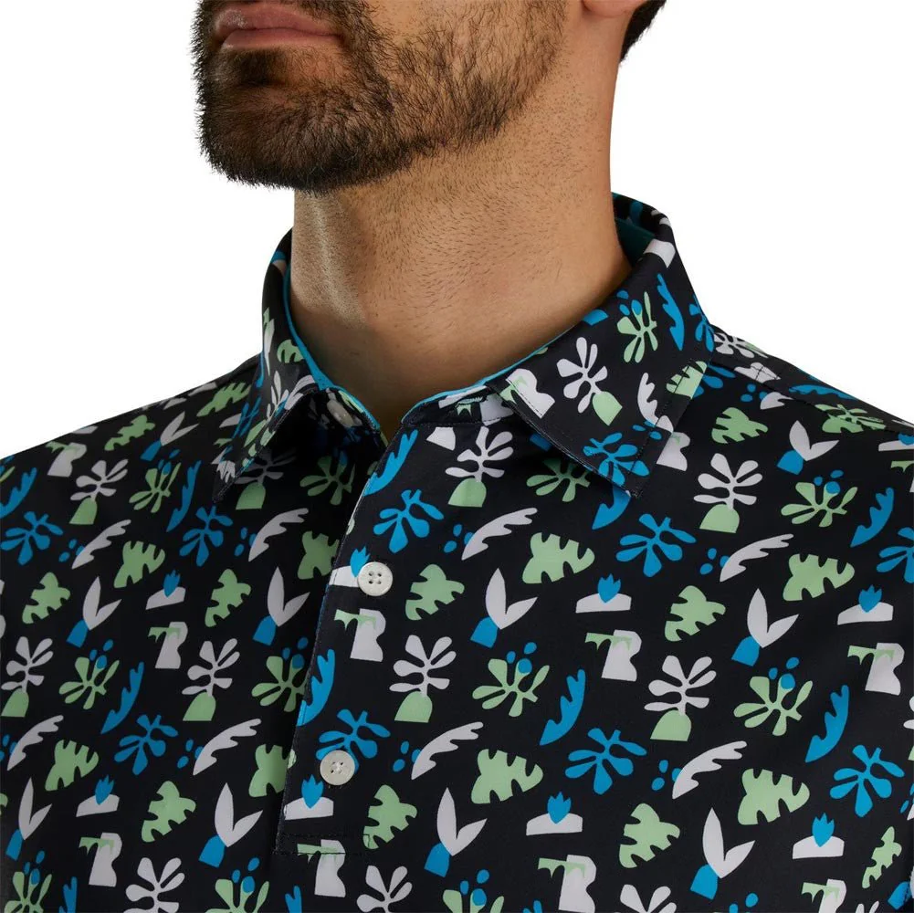FootJoy Jungle Leaves Lisle Self Collar Polo - Image 3