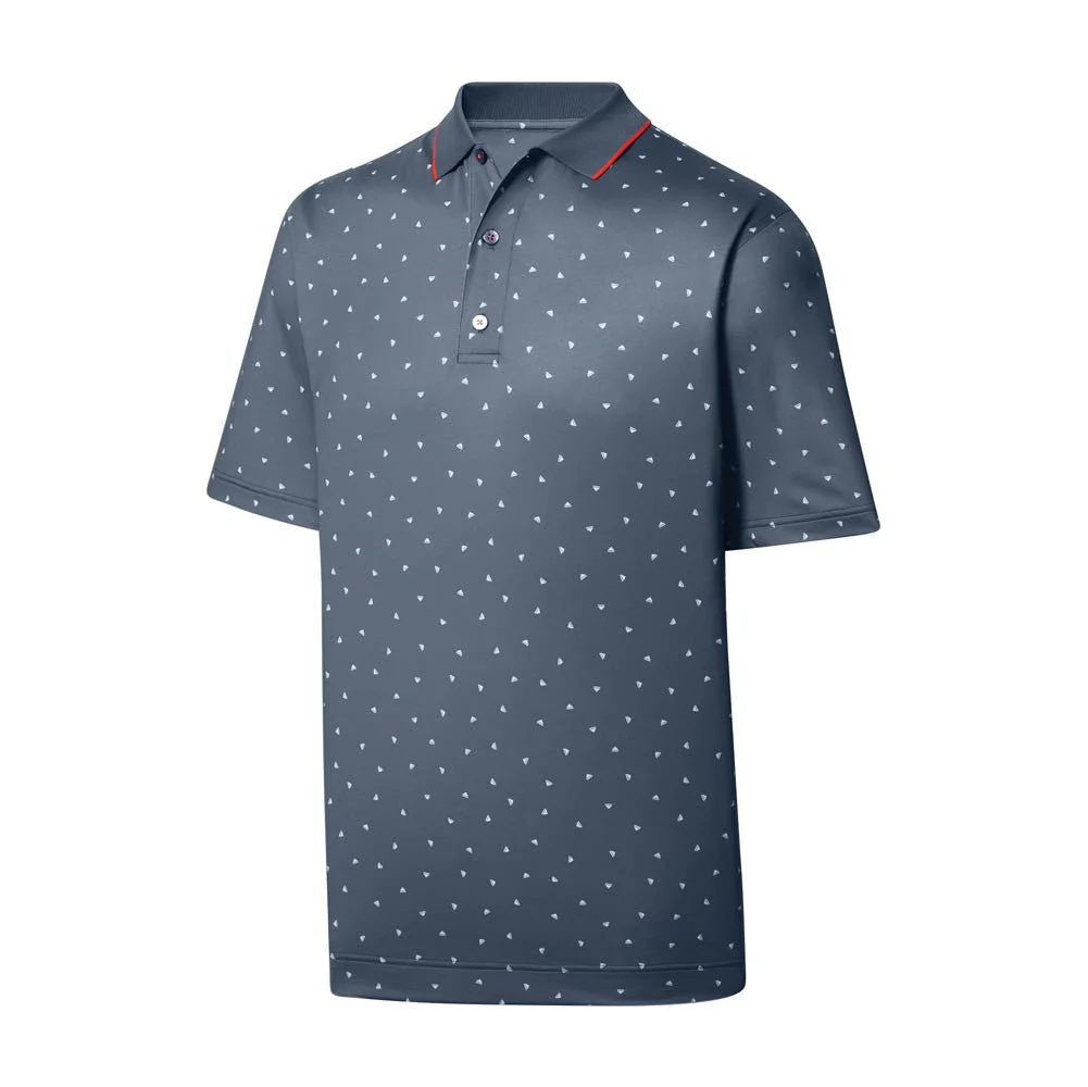 FootJoy Lisle Push Play Print Knit Collar Golf Polo - Image 3