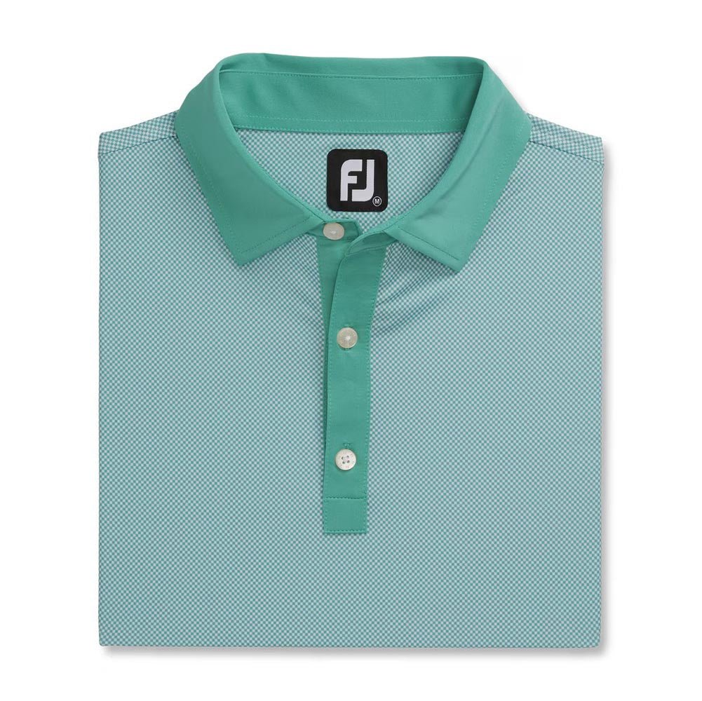 FootJoy Mini Check Lisle Golf Polo - Previous Season Style - Image 4