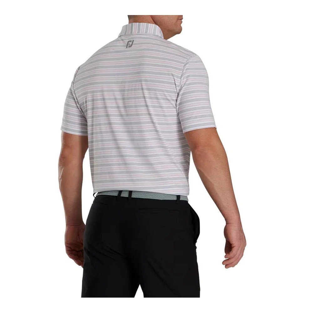 FootJoy Oxford Stripe Jacquard Self Collar Golf Polo - Image 2