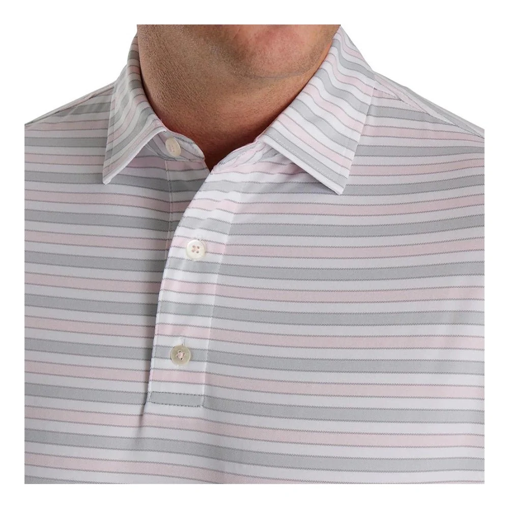 FootJoy Oxford Stripe Jacquard Self Collar Golf Polo - Image 3
