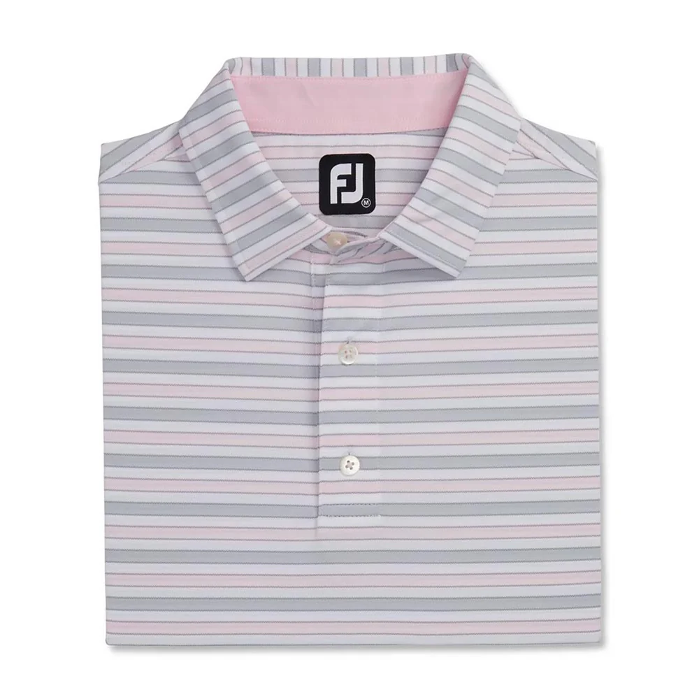 FootJoy Oxford Stripe Jacquard Self Collar Golf Polo - Image 4