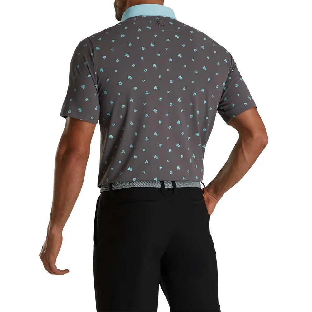 FootJoy Scattered Floral Stretch Pique Self Collar Polo - Image 4