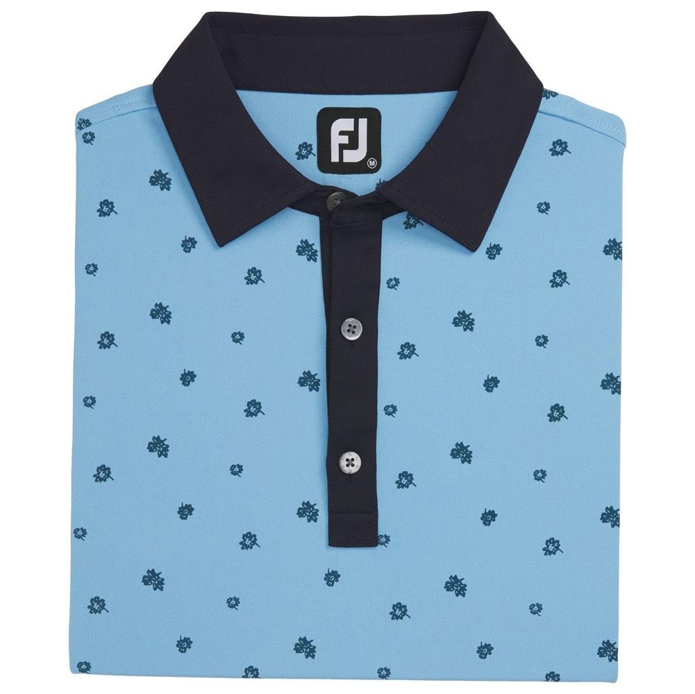 FootJoy Scattered Floral Stretch Pique Self Collar Polo - Image 8