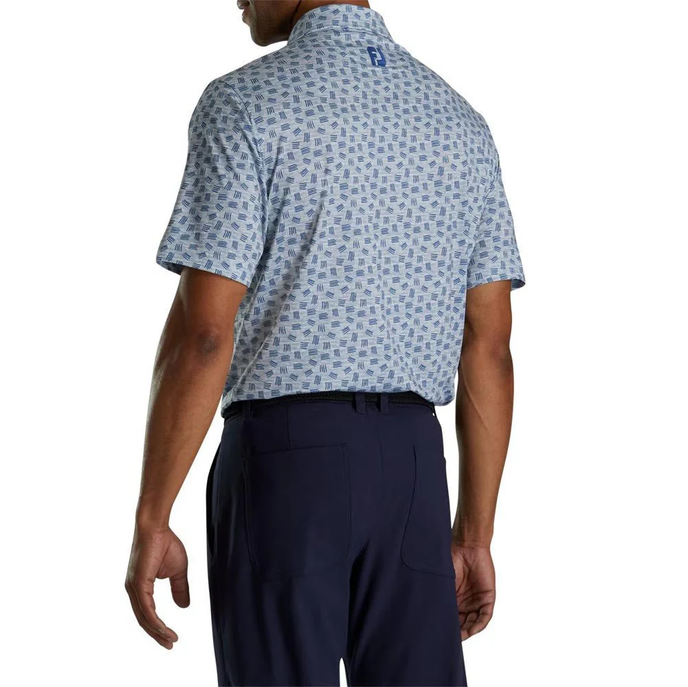FootJoy Sketched Print Lisle Self Collar Polo - Image 2