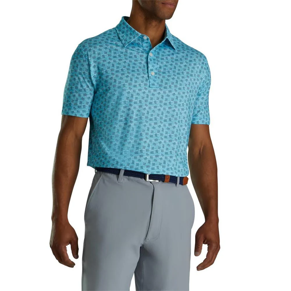 FootJoy Sketched Print Lisle Self Collar Polo - Image 5