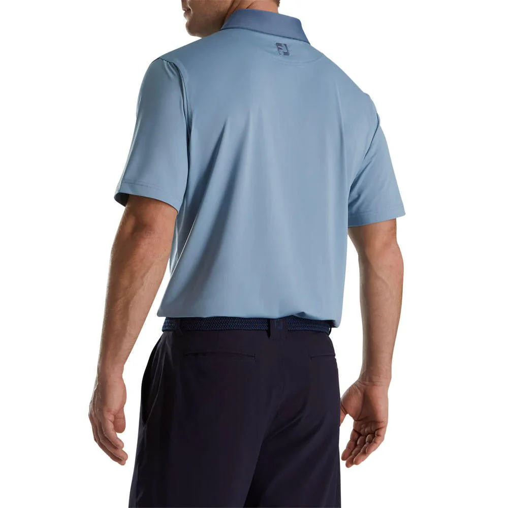 FootJoy Solid Spiral Print Trim Lisle Self Collar Polo - FJ Logo - Image 4