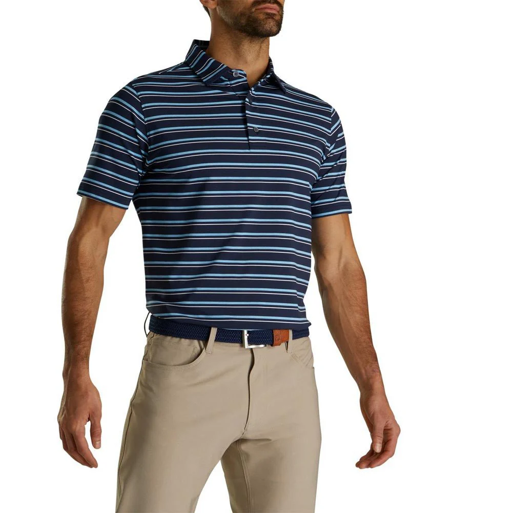 FootJoy Space Dyed Stripe Lisle Self Collar Polo - Image 5