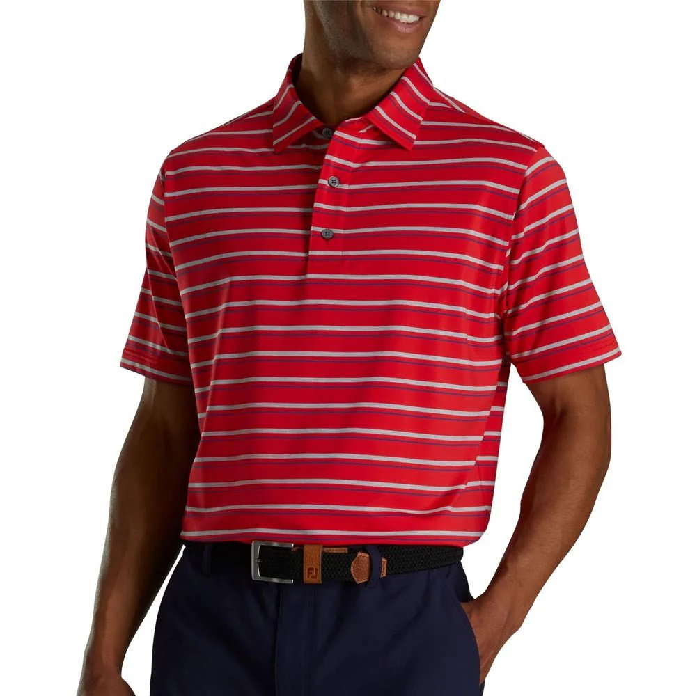 FootJoy Space Dyed Stripe Lisle Self Collar Polo - Image 9