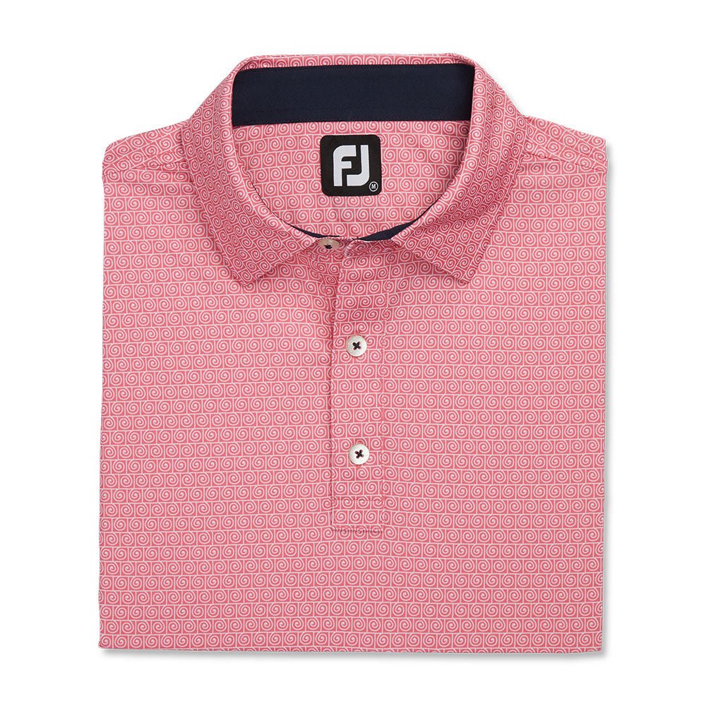 FootJoy Spiral Line Print Lisle Self Collar Polo - Image 5