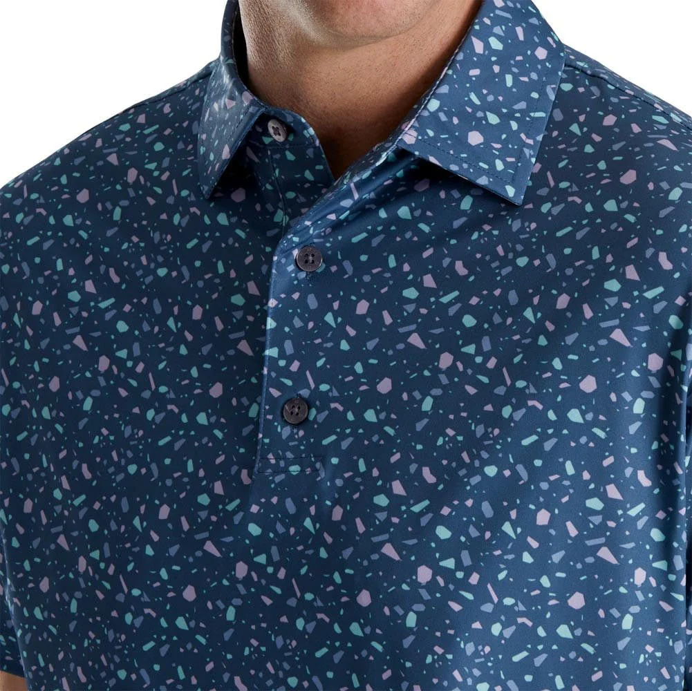 FootJoy Terrazzo Print Lisle Self Collar Polo - Image 4