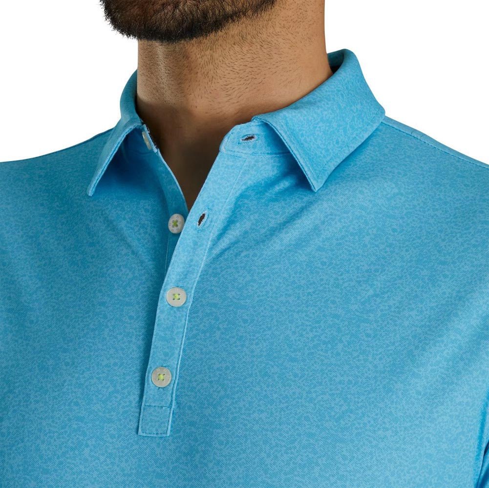 FootJoy Texture Print with Trim Stretch Pique Self Collar Polo - Image 3