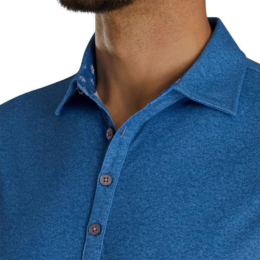 FootJoy Texture Print with Trim Stretch Pique Self Collar Polo - Image 7