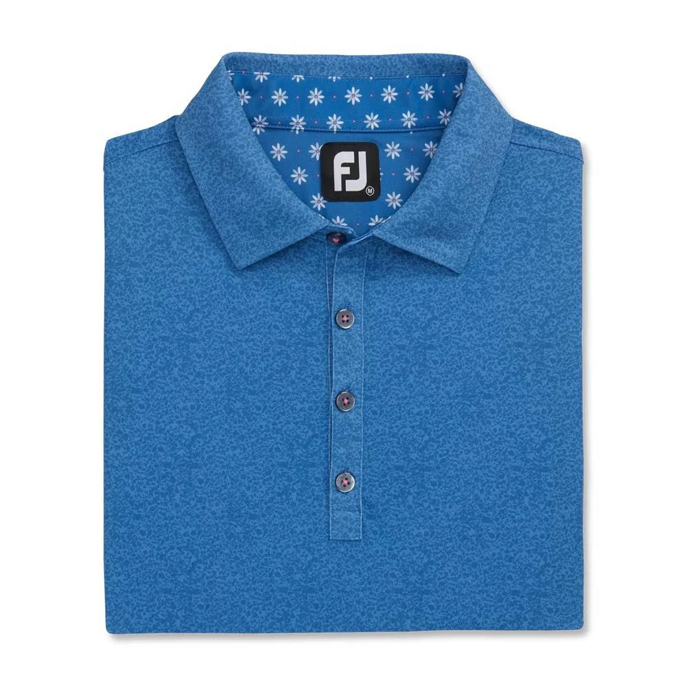 FootJoy Texture Print with Trim Stretch Pique Self Collar Polo - Image 8
