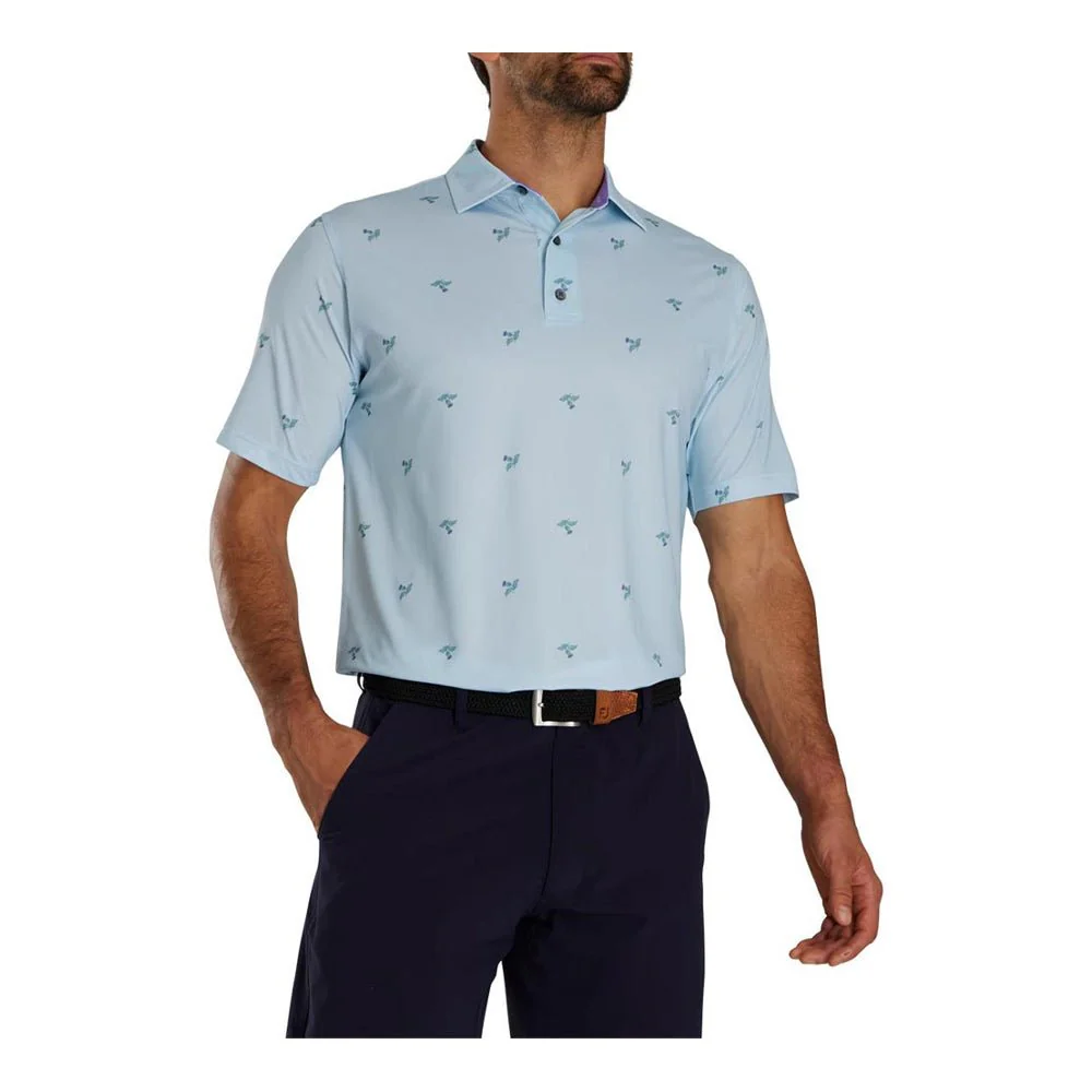 FootJoy Thistle Lisle Self Collar Golf Polo - Previous Season Style - Image 5
