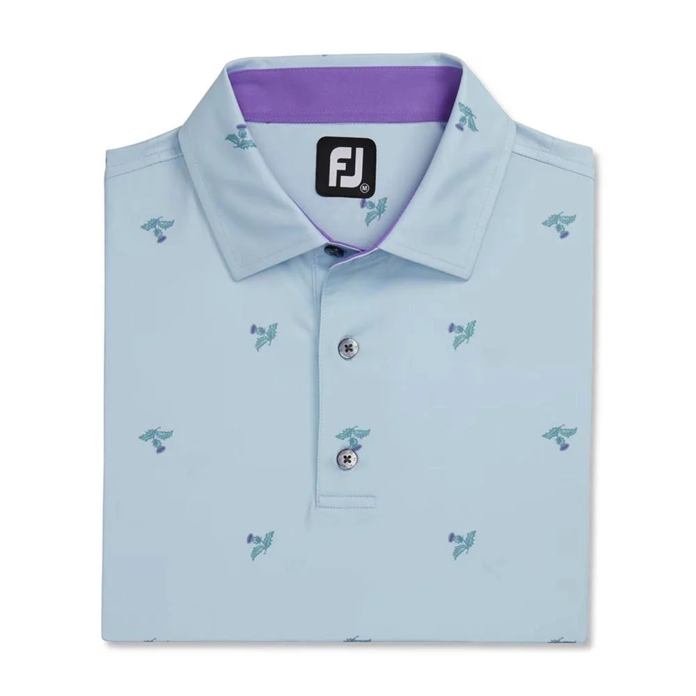 FootJoy Thistle Lisle Self Collar Golf Polo - Previous Season Style - Image 8