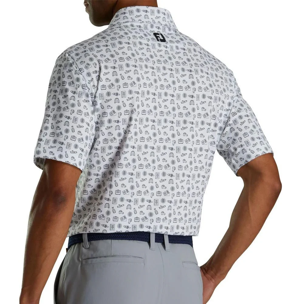 FootJoy Travel Print Lisle Self Collar Polo - Image 2