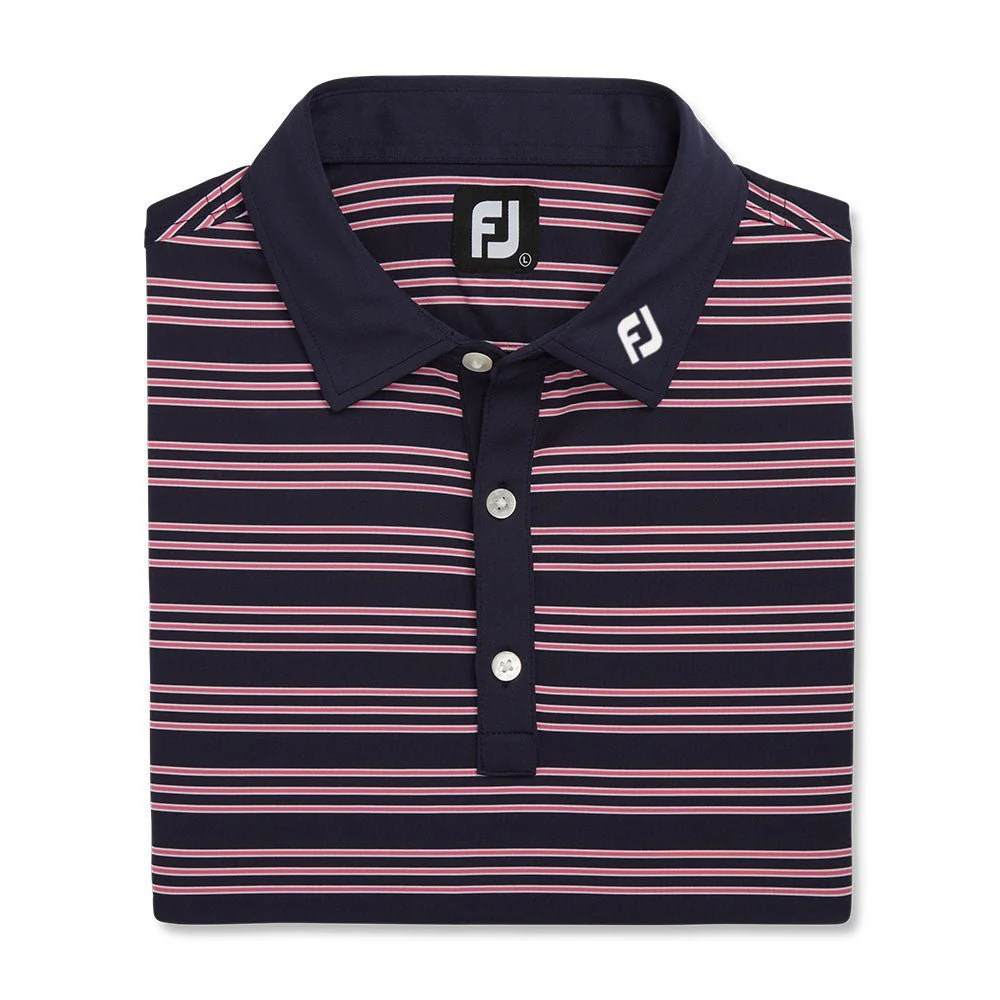 FootJoy Trio Stripe Lisle Self Collar Polo - FJ Logo - Image 6