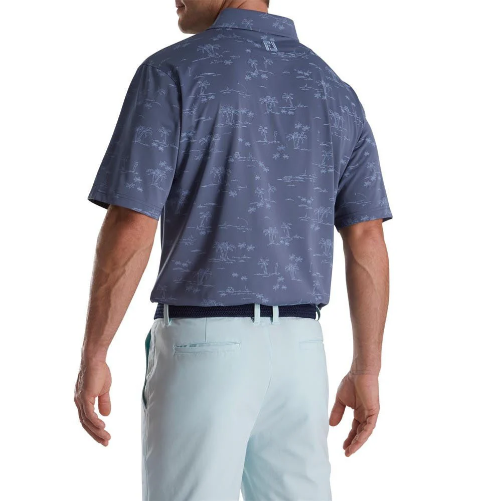 FootJoy Tropic Golf Print Lisle Self Collar Polo