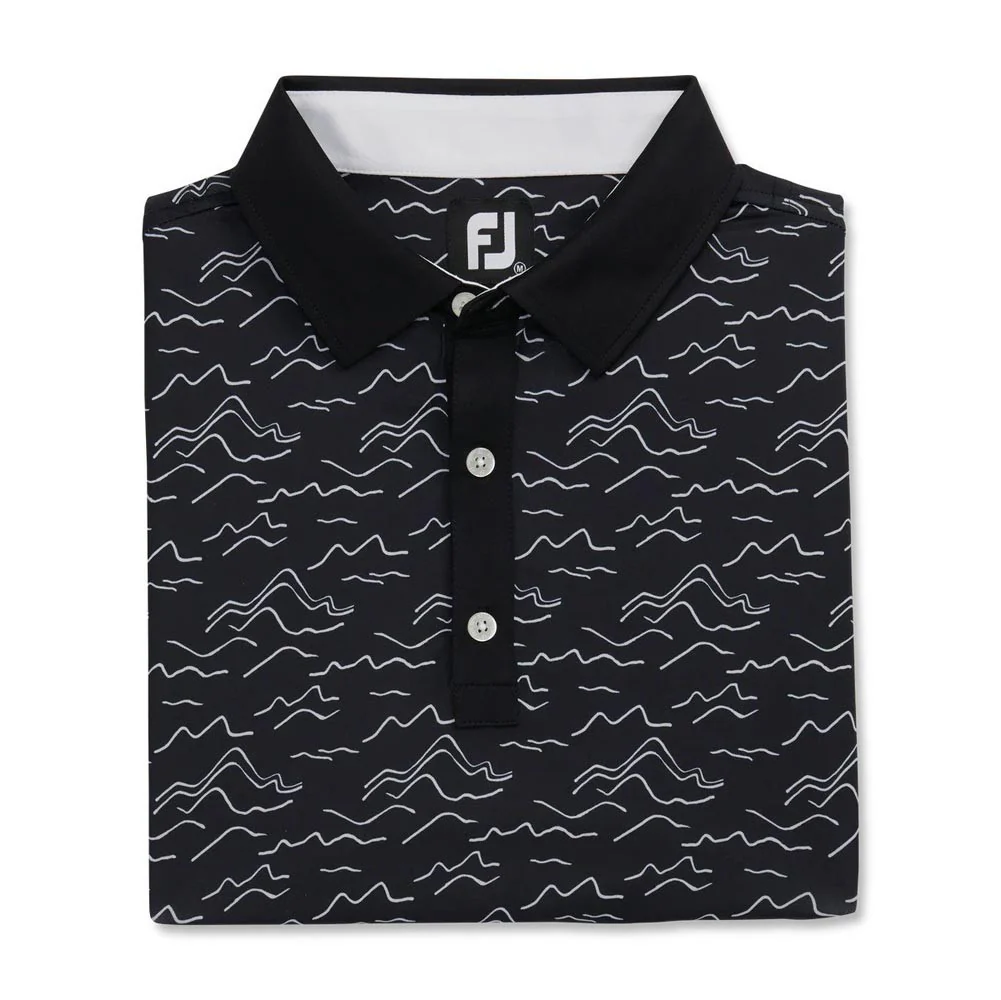 FootJoy Wave Print Lisle Self Collar Polo - Image 4