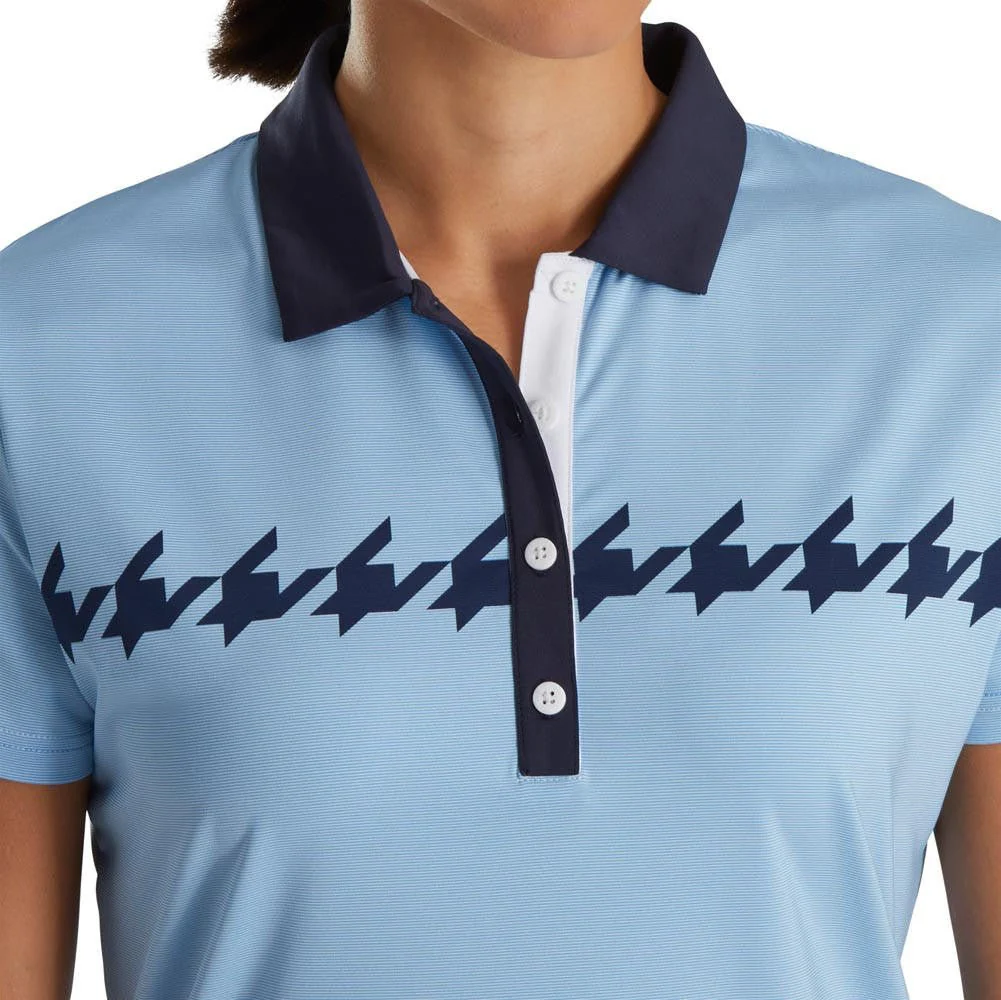 FootJoy Women's Cap Sleeve Houndstooth Print Golf Polo - Image 4