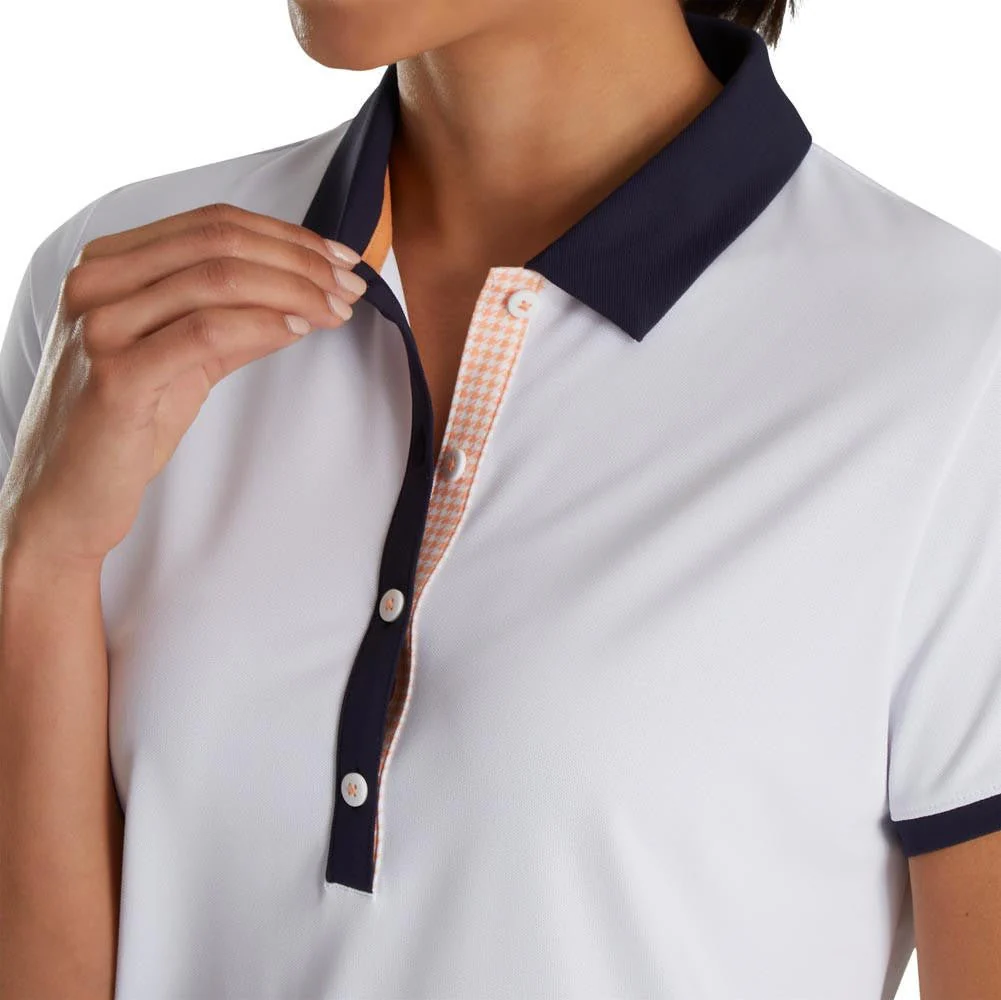 FootJoy Women's Houndstooth Print Trim Polo - Image 3