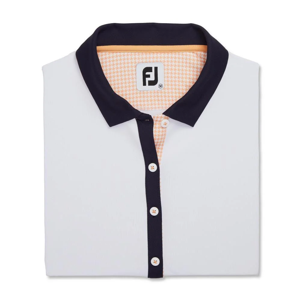 FootJoy Women's Houndstooth Print Trim Polo - Image 4