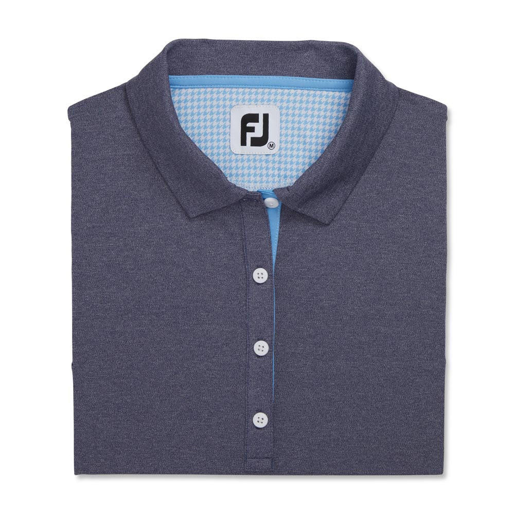 FootJoy Women's Pique Houndstooth Trim Sleeveless Golf Polo - Image 4