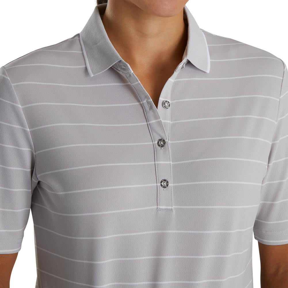 FootJoy Women's Pique Pinstripe Half Sleeve Polo - Image 2