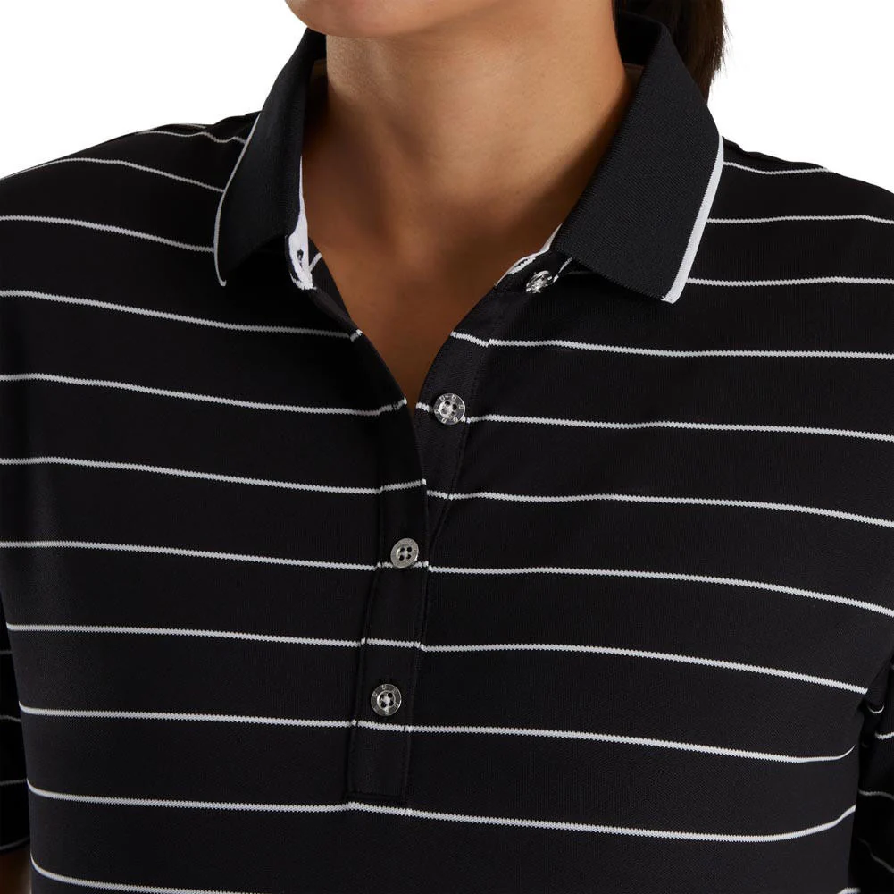 FootJoy Women's Pique Pinstripe Half Sleeve Polo - Image 6