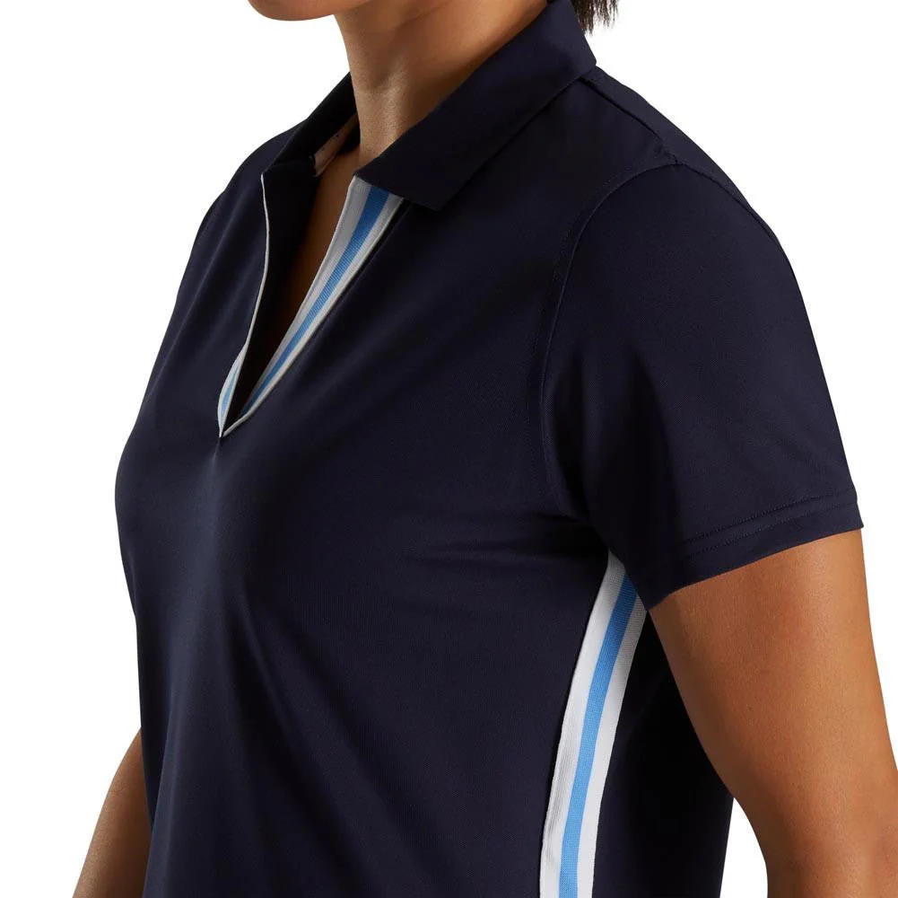 FootJoy Women's Stripe Ribbon Print Trim Polo - Image 4