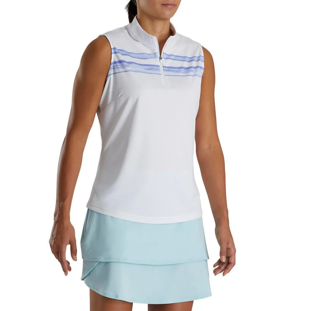 FootJoy Women's Watercolor Block Sleeveless Golf Polo - Image 5