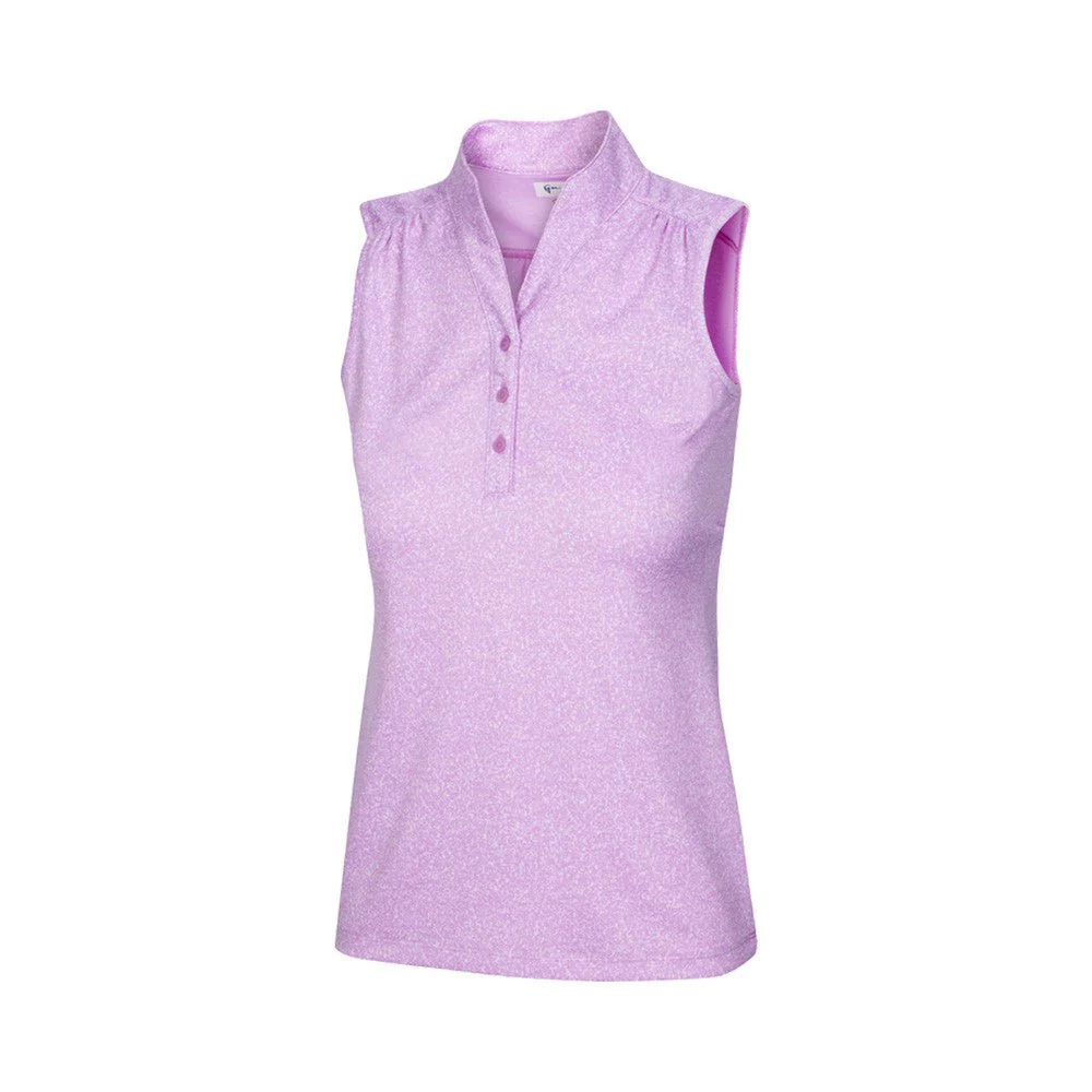 Greg Norman Women's Heathered Dot Sleeveless Golf Polo - Image 4
