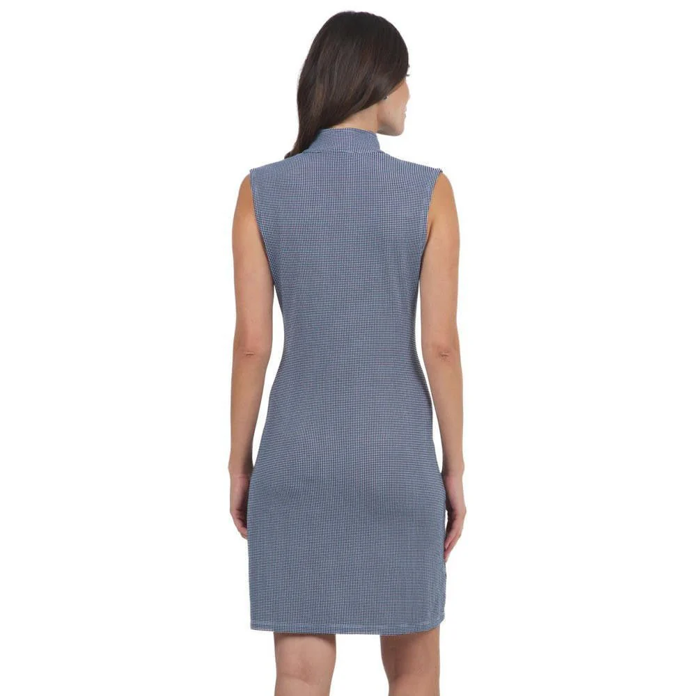 IBKUL Mini Check Sleeveless Mock Neck Dress - Image 2