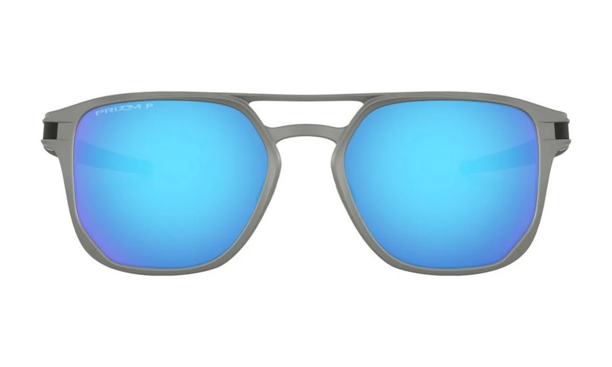 Oakley Latch Alpha Sunglasses - Matte Light Gunmetal/Prizm Sapphire Polarized - Image 4