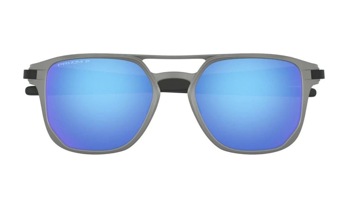 Oakley Latch Alpha Sunglasses - Matte Light Gunmetal/Prizm Sapphire Polarized - Image 6