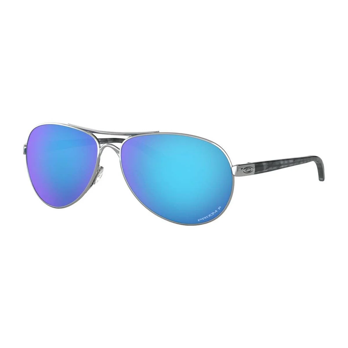 Oakley Women's Feedback Sunglasses - Polished Chrome/Prizm Sapphire Polarized
