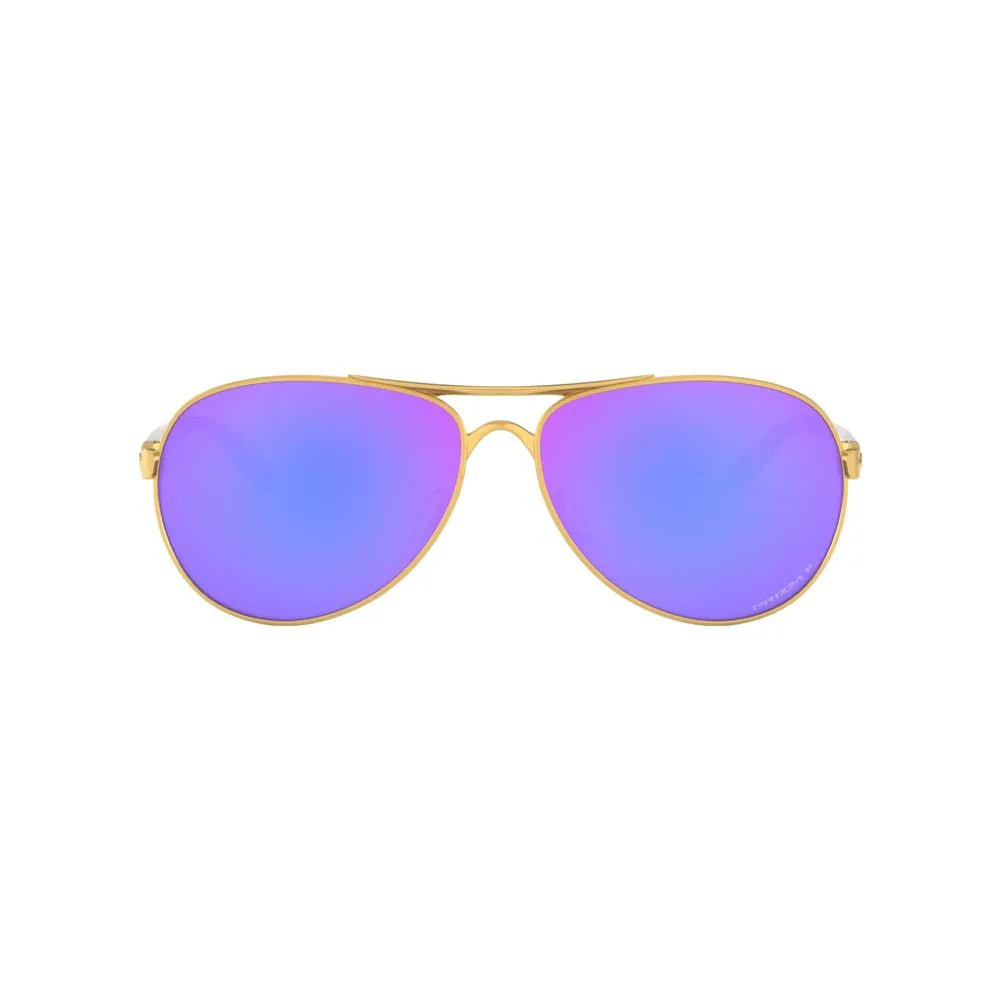 Oakley Women's Feedback Sunglasses - Satin Gold/Prizm Violet Polarized - Image 5