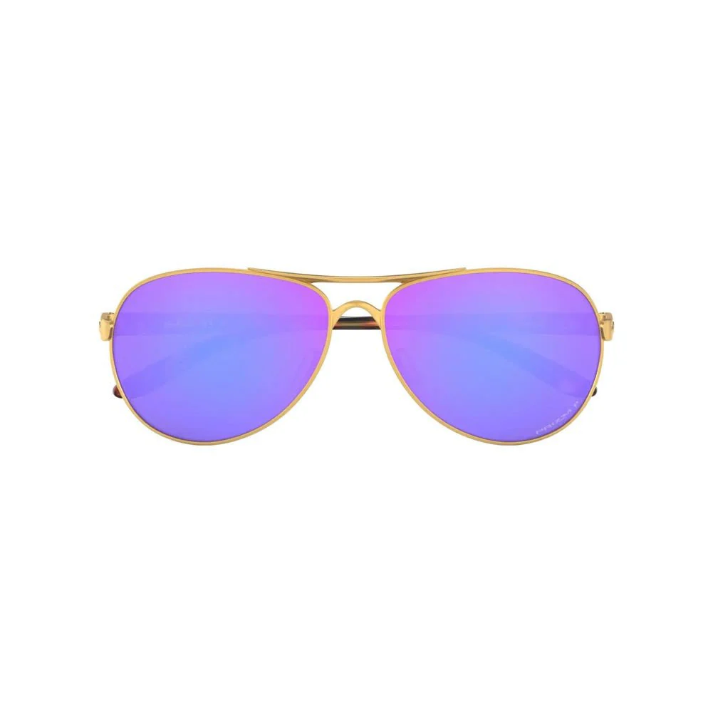Oakley Women's Feedback Sunglasses - Satin Gold/Prizm Violet Polarized - Image 6