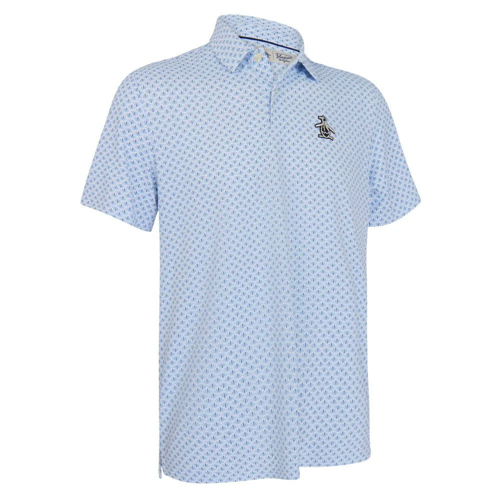 Original Penguin Mega Pete Retro Geo Print Golf Polo - Image 3