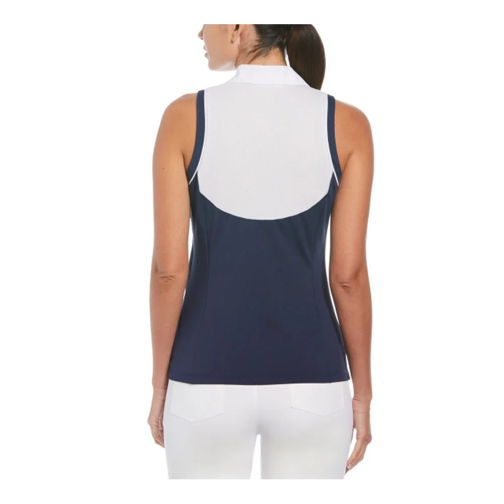 Original Penguin Women's Color Block with Piping Sleeveless Polo - Image 2
