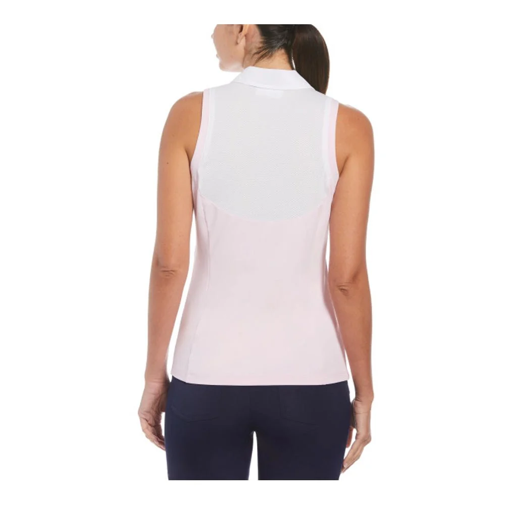 Original Penguin Women's Color Block with Piping Sleeveless Polo - Image 4