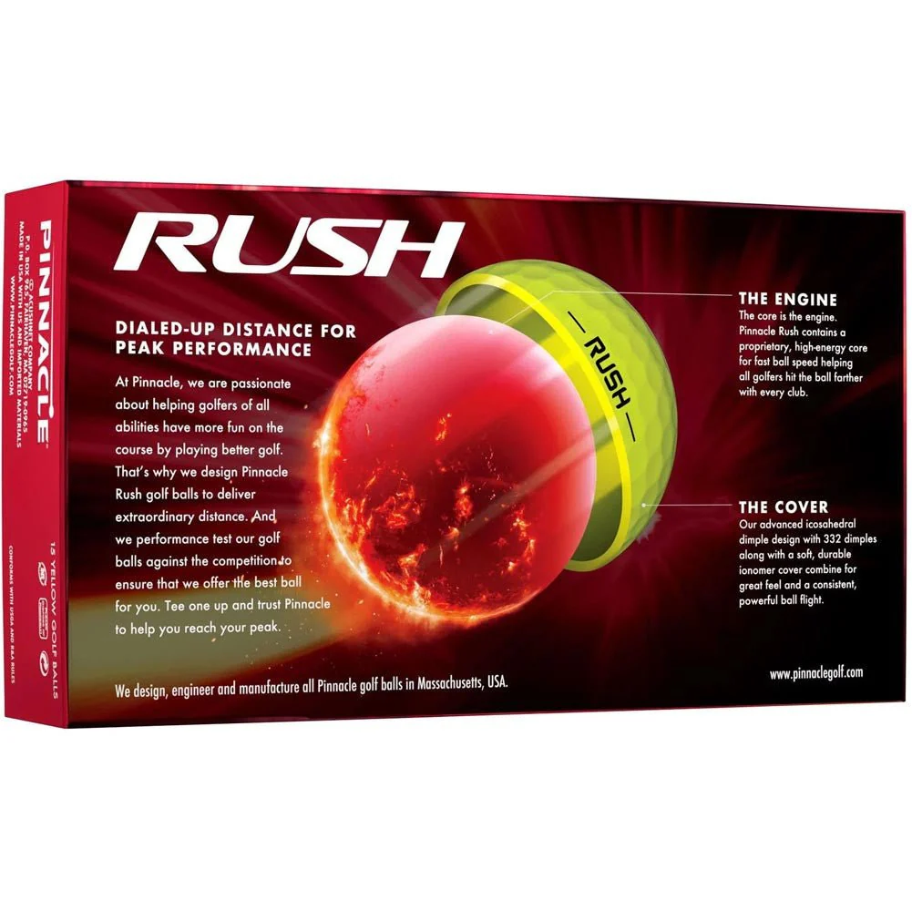 Pinnacle Rush Golf Balls - Yellow - 15 Pack - Image 5