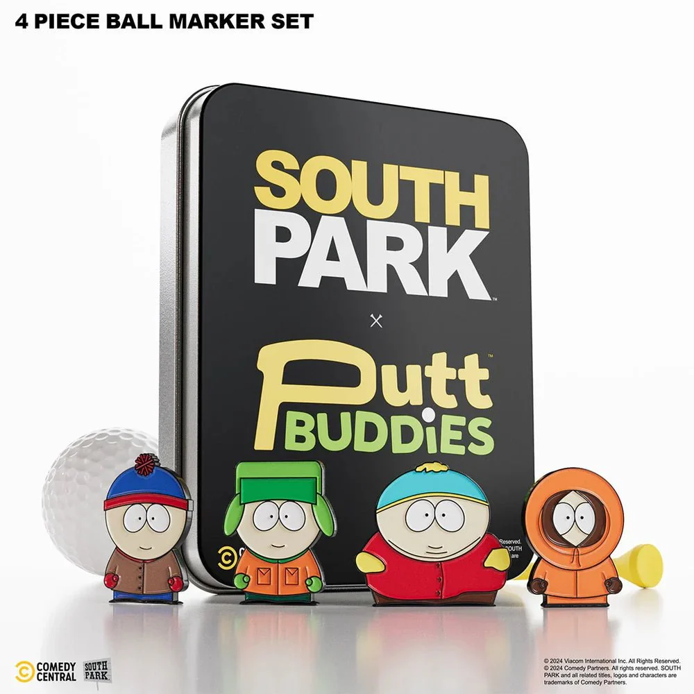 Putt Buddies Classic South Park - 4 Piece Ball Marker Set with Hat Clip