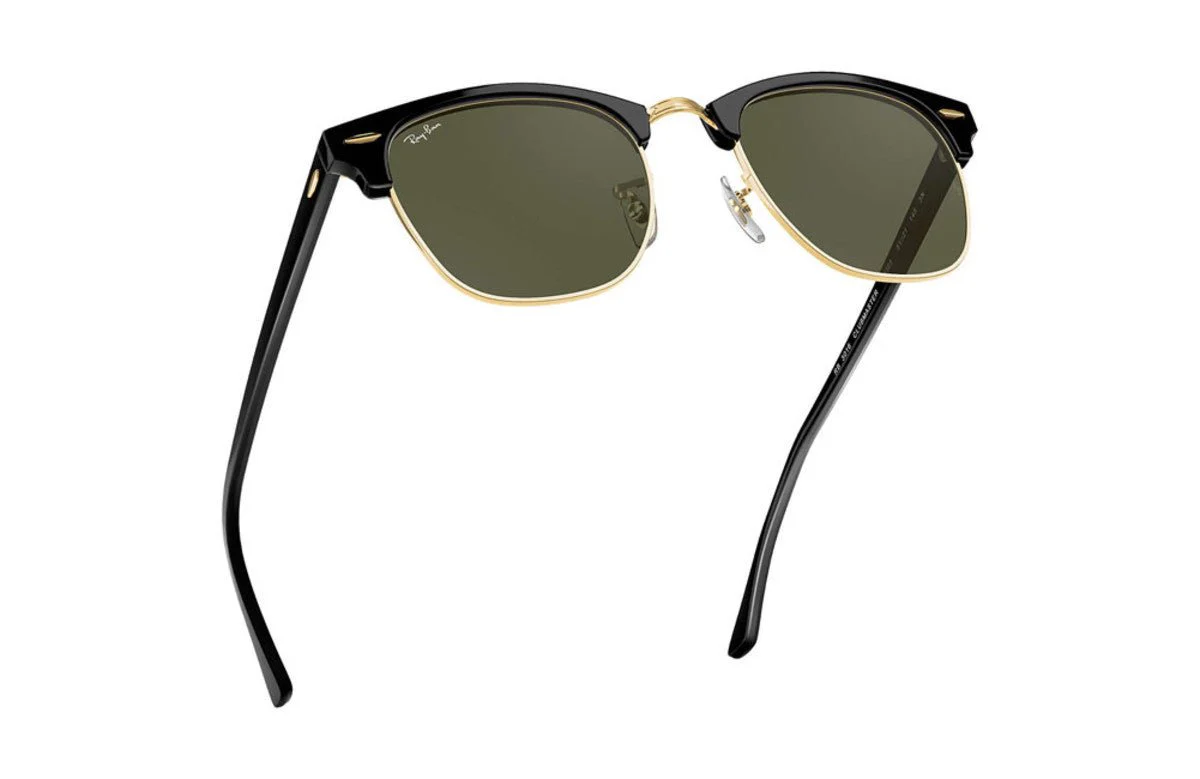 Ray-Ban Clubmaster Classic - Black/Green Classic G-15 - Image 2