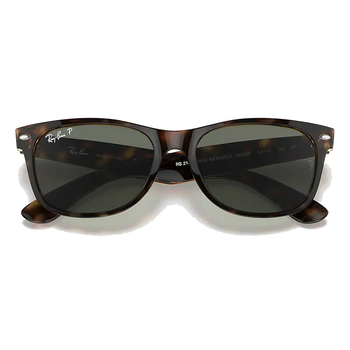 Ray-Ban New Wayfarer - Tortoise/Polarized Green Solid - Image 6