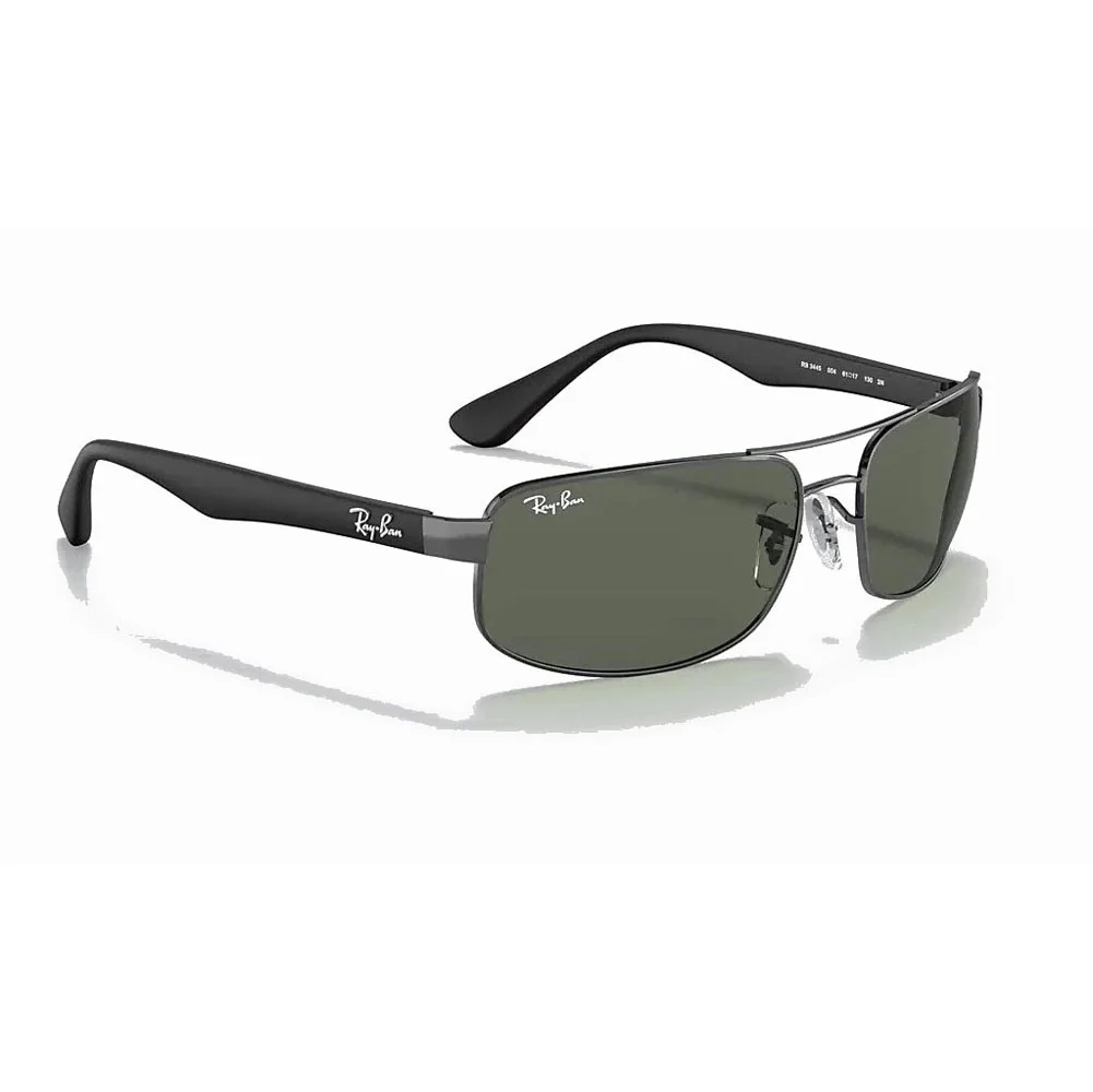 Ray-Ban RB3445 - Gunmetal Black/Green Solid Color - Image 3