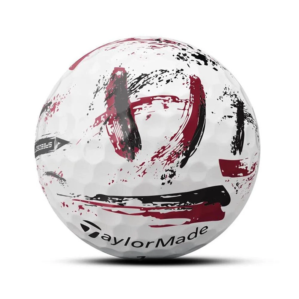TaylorMade SpeedSoft Ink Golf Balls - Red - Image 3