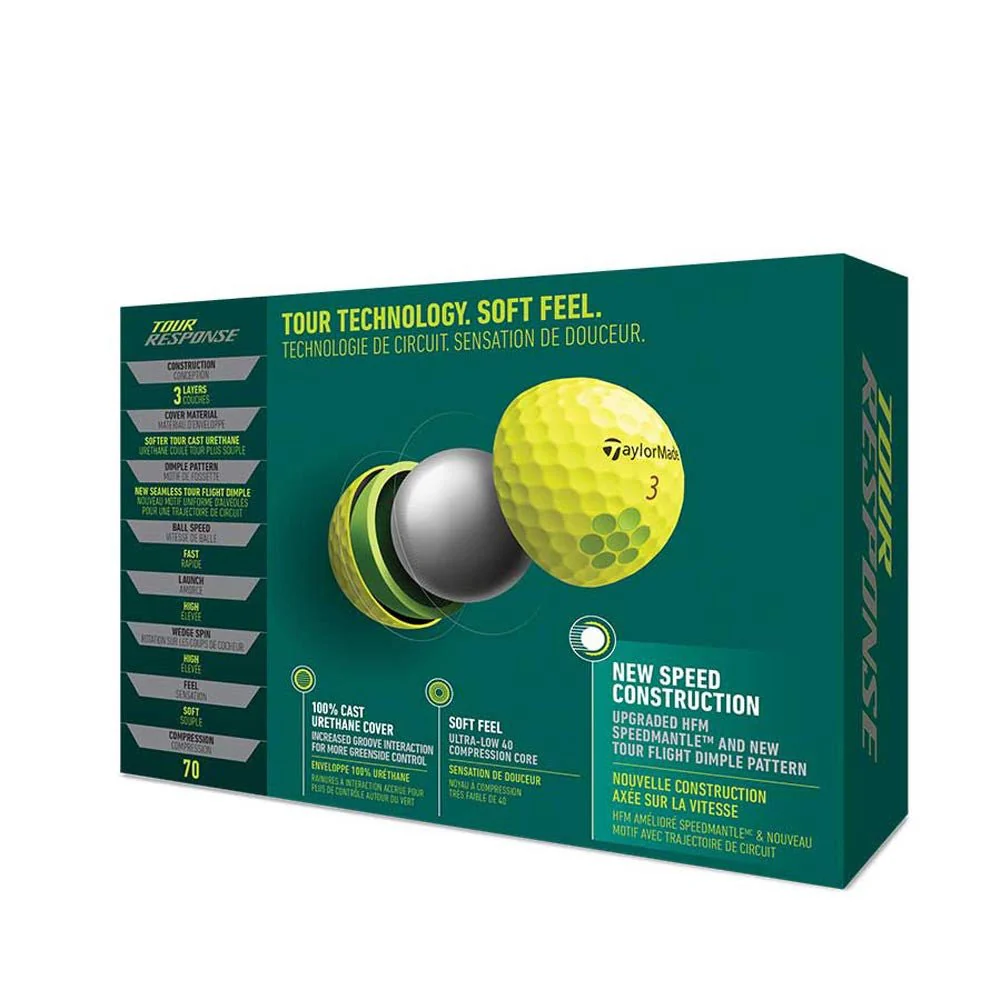 TaylorMade Tour Response Golf Balls - Yellow - 2022 - Prior Generation - Image 3