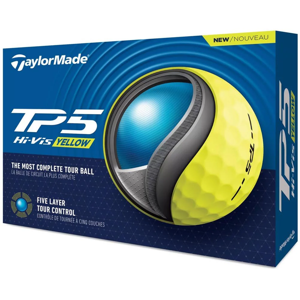 TaylorMade TP5 Golf Balls - Yellow - 2024